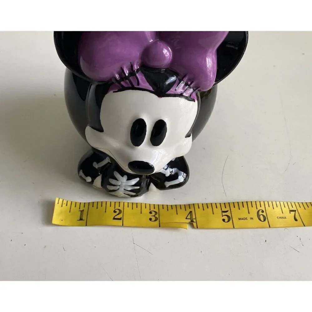 Disney‎ Minnie Mouse Halloween Skeleton Ceramic Soap Lotion Dispenser NEW